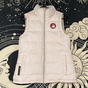 Canada Weather Gear Pink Puffer Vest Womens Small Full Zip Lightweight Winter